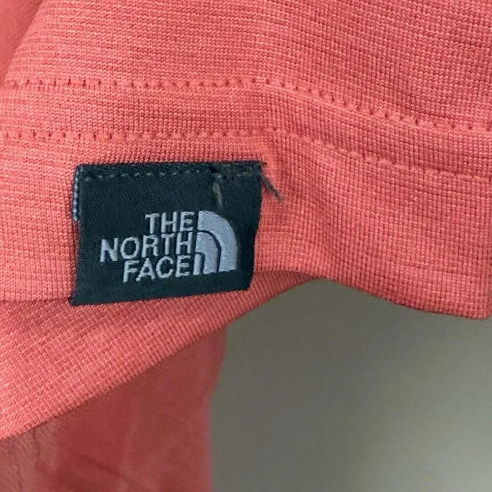 The North Face Flash Dry Shirt Women's Size S Salmon Stretch V Neck Short Sleeve - Picture 3 of 4